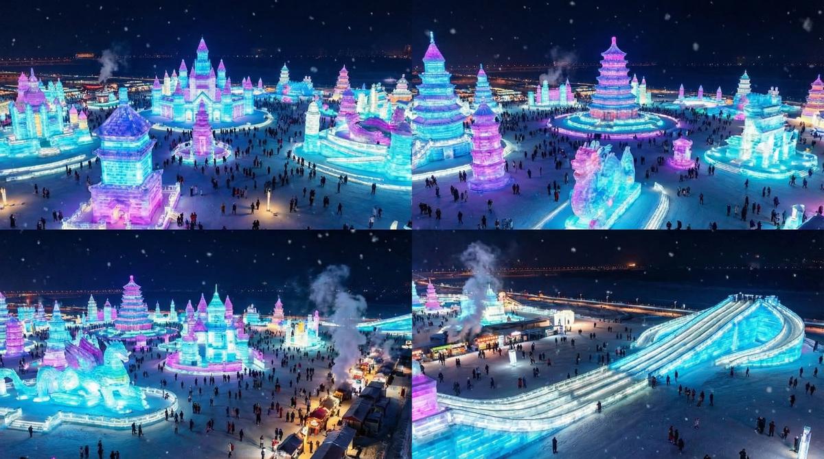 抖音风旅游视频-哈尔滨冰雪大世界
